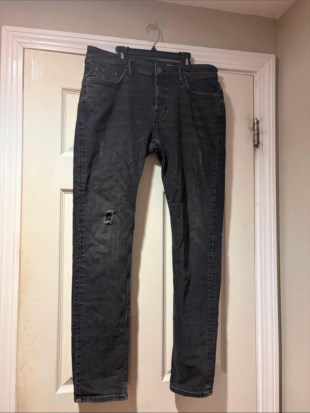 All Saints Men's Rex Distressed Jeans in Black 33